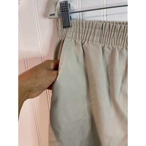 Womens Bollie Brooks Beige Elastic Waist Pants Size 12P Cotton/Polyester - Picture 4 of 13